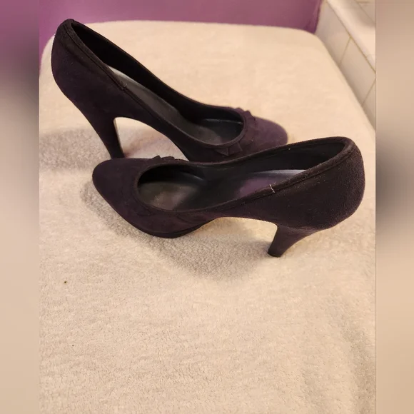 Fioni Dark Blue Suede High Heels - Picture 3 of 8